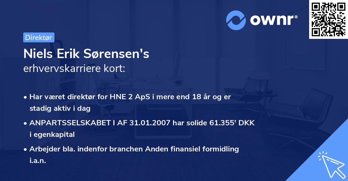 Niels Erik Sørensen's erhvervskarriere kort
