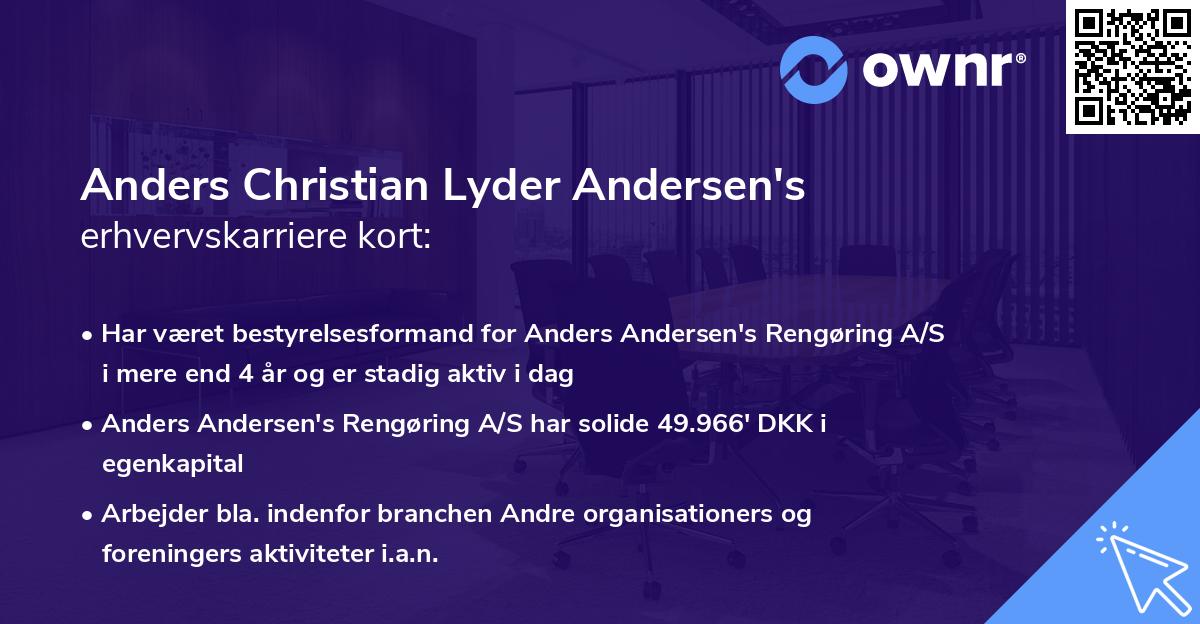 Anders Christian Lyder Andersen's erhvervskarriere kort