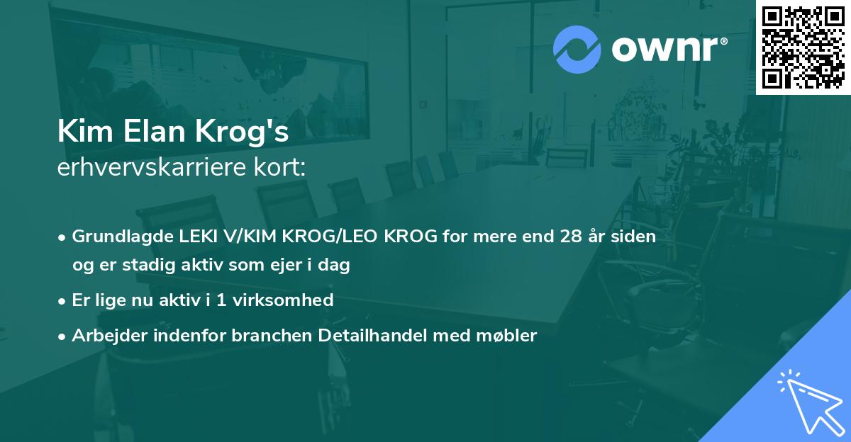 Kim Elan Krog's erhvervskarriere kort