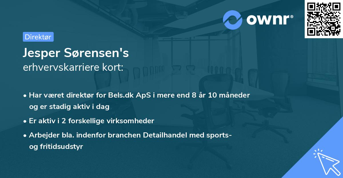Jesper Sørensen's erhvervskarriere kort