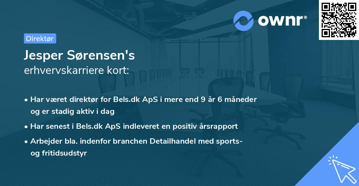 Jesper Sørensen's erhvervskarriere kort