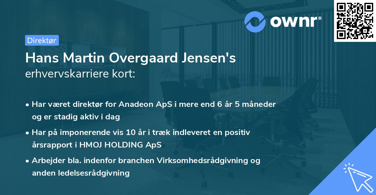 Hans Martin Overgaard Jensen's erhvervskarriere kort