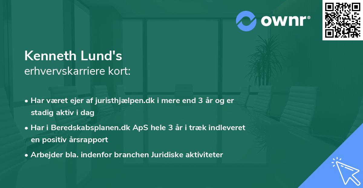 Kenneth Lund's erhvervskarriere kort