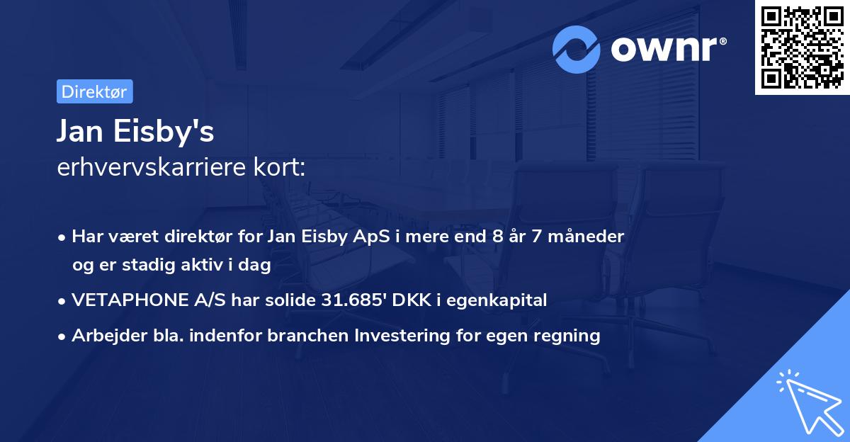 Jan Eisby's erhvervskarriere kort