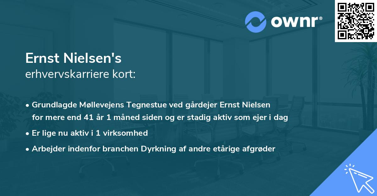 Ernst Nielsen's erhvervskarriere kort
