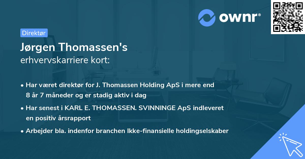 Jørgen Thomassen's erhvervskarriere kort