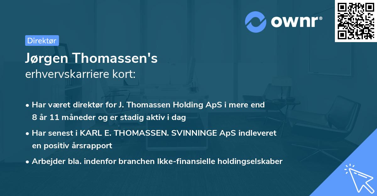 Jørgen Thomassen's erhvervskarriere kort