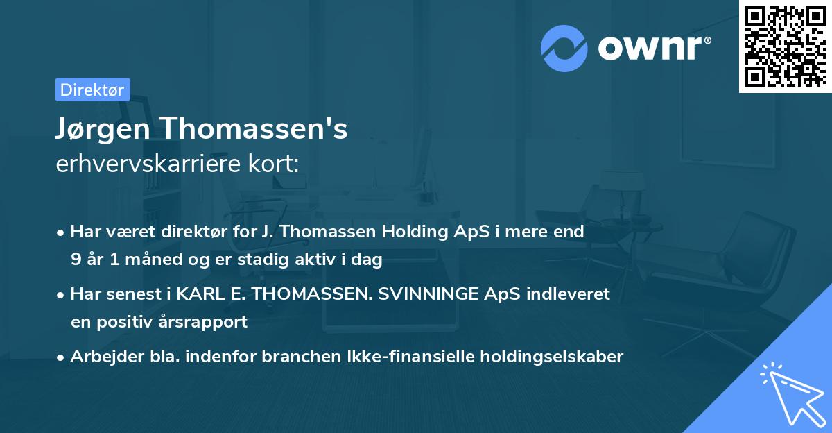 Jørgen Thomassen's erhvervskarriere kort