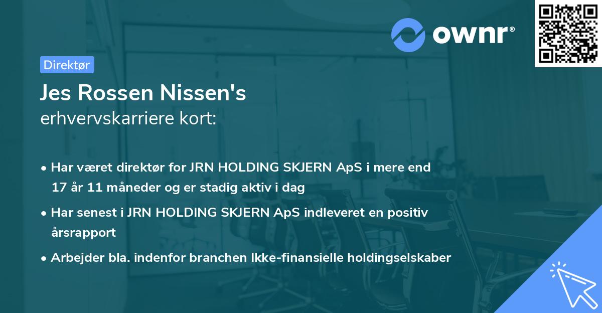 Jes Rossen Nissen's erhvervskarriere kort