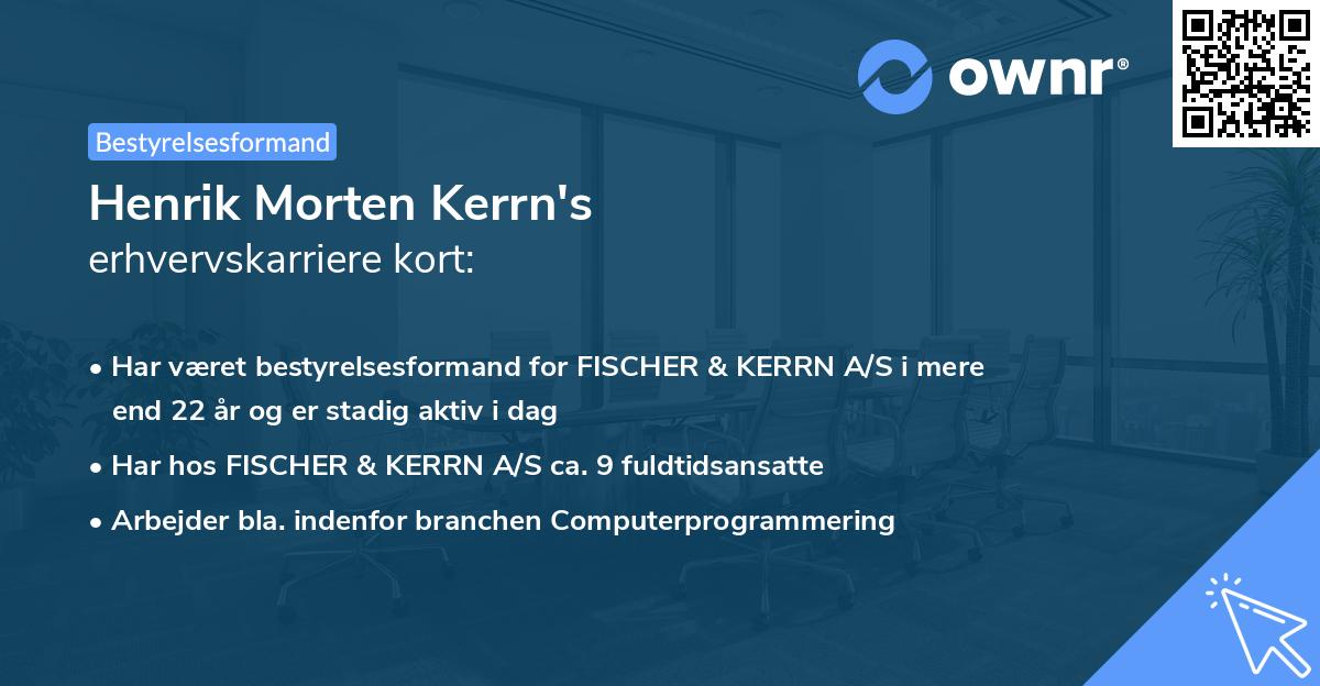 Henrik Morten Kerrn's erhvervskarriere kort