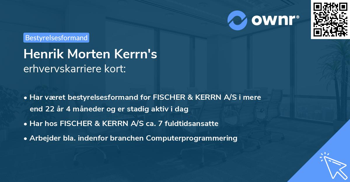 Henrik Morten Kerrn's erhvervskarriere kort