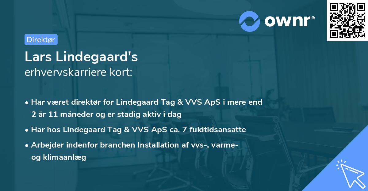 Lars Lindegaard's erhvervskarriere kort