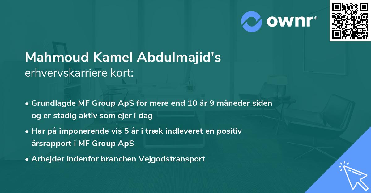 Mahmoud Kamel Abdulmajid's erhvervskarriere kort