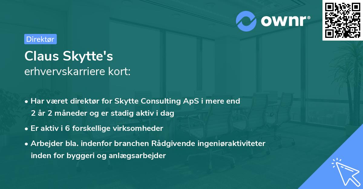 Claus Skytte's erhvervskarriere kort