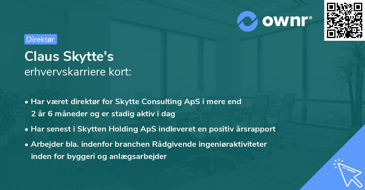 Claus Skytte's erhvervskarriere kort