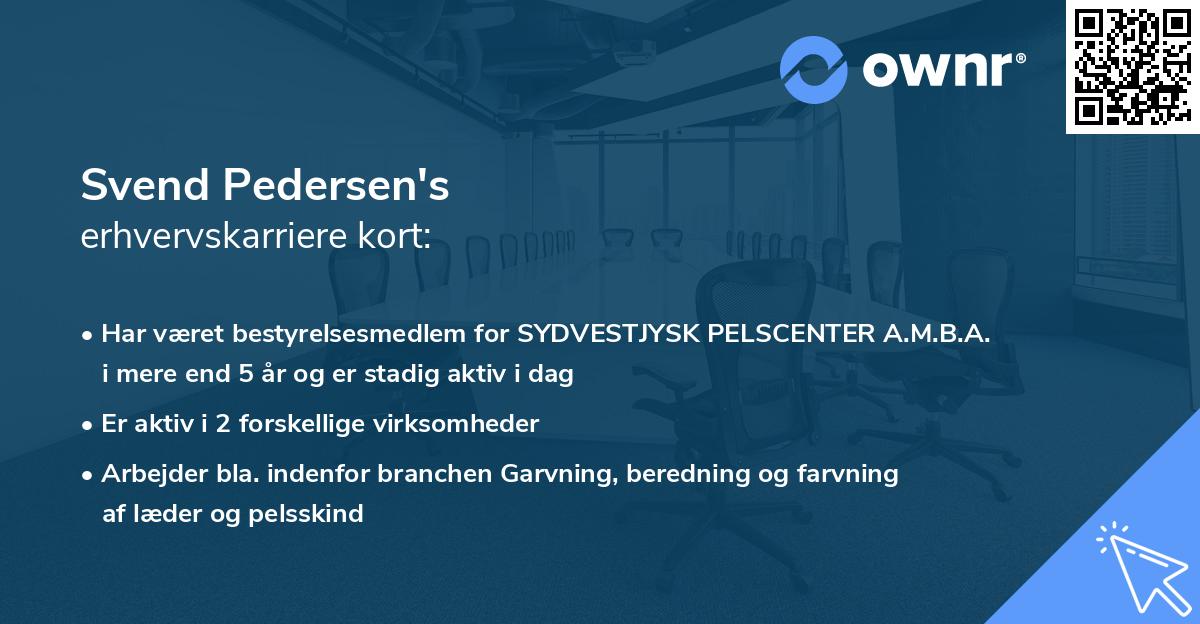 Svend Pedersen's erhvervskarriere kort