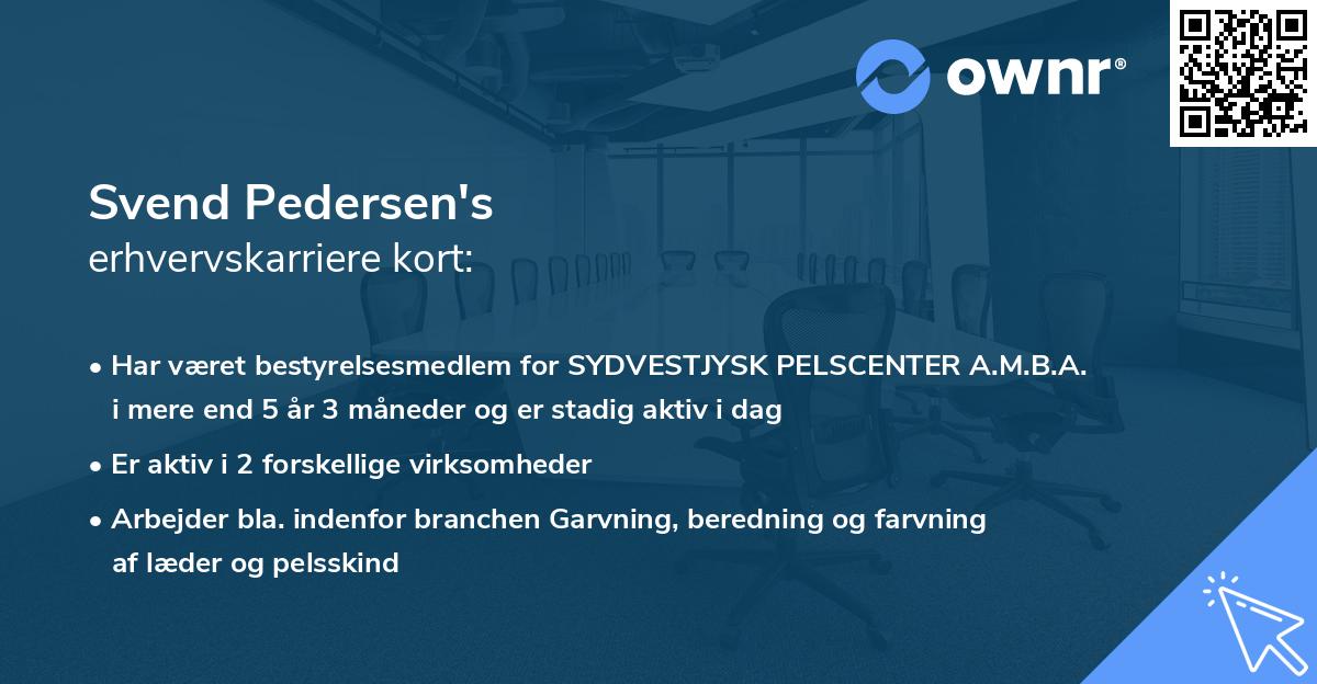 Svend Pedersen's erhvervskarriere kort