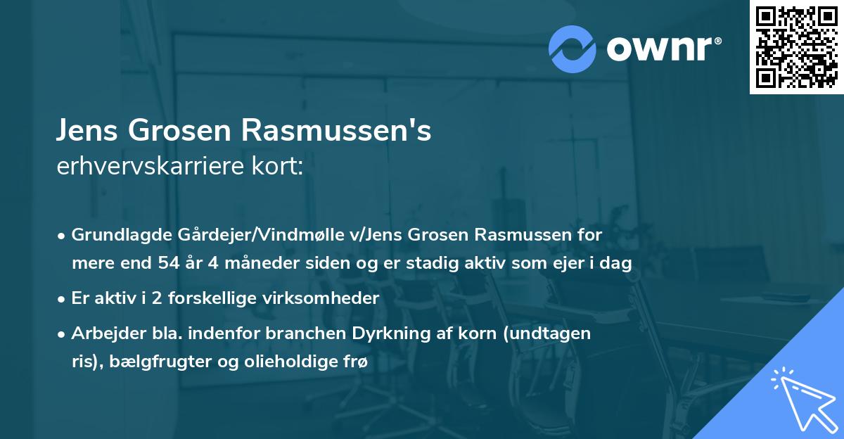 Jens Grosen Rasmussen's erhvervskarriere kort