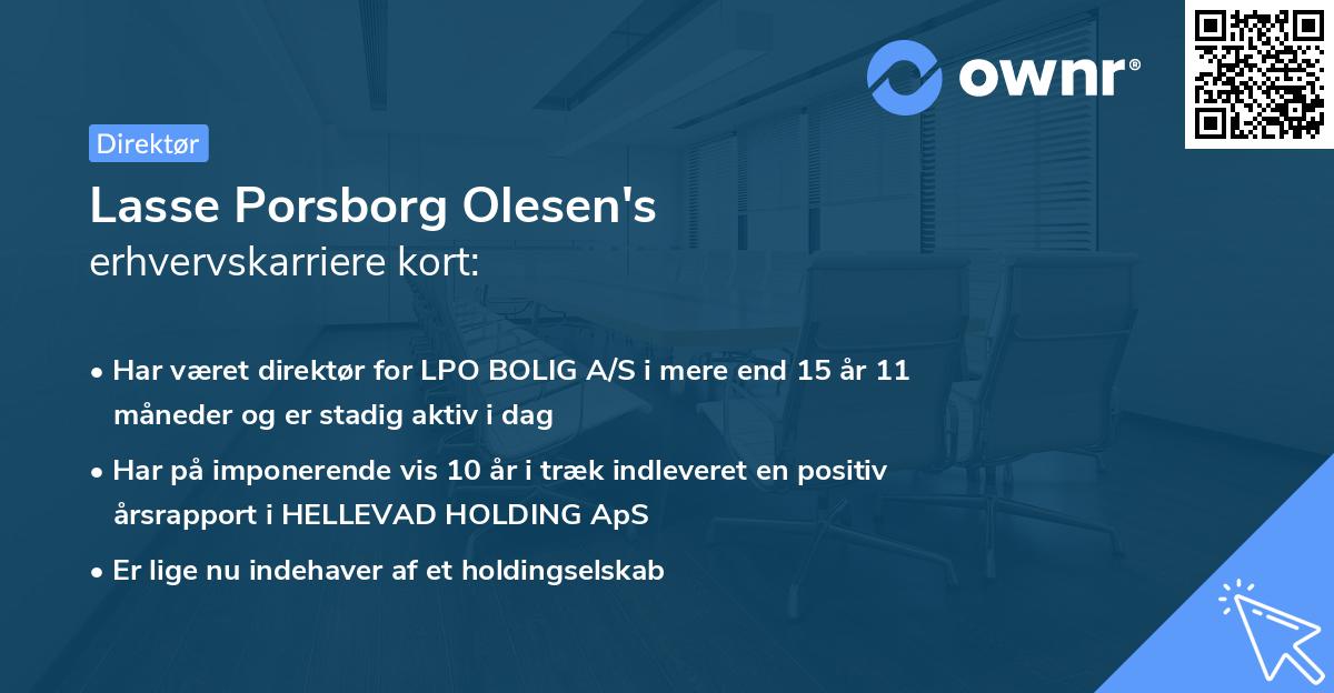 Lasse Porsborg Olesen's erhvervskarriere kort