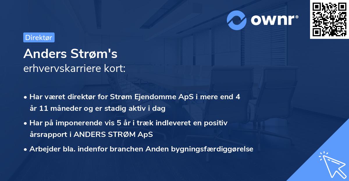 Anders Strøm's erhvervskarriere kort