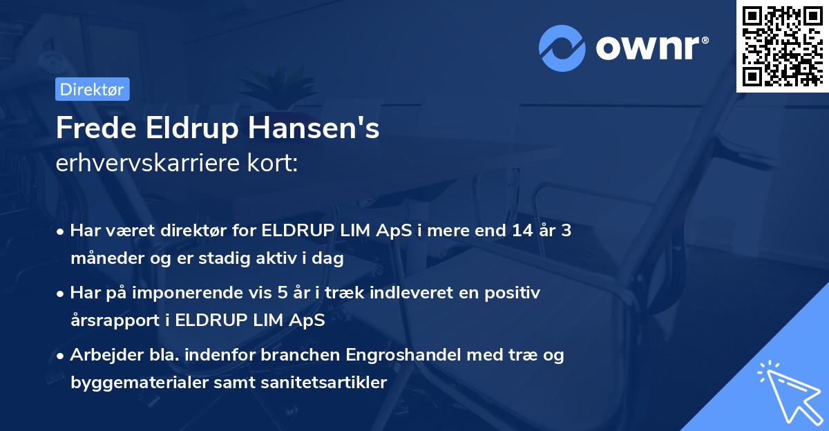 Frede Eldrup Hansen's erhvervskarriere kort