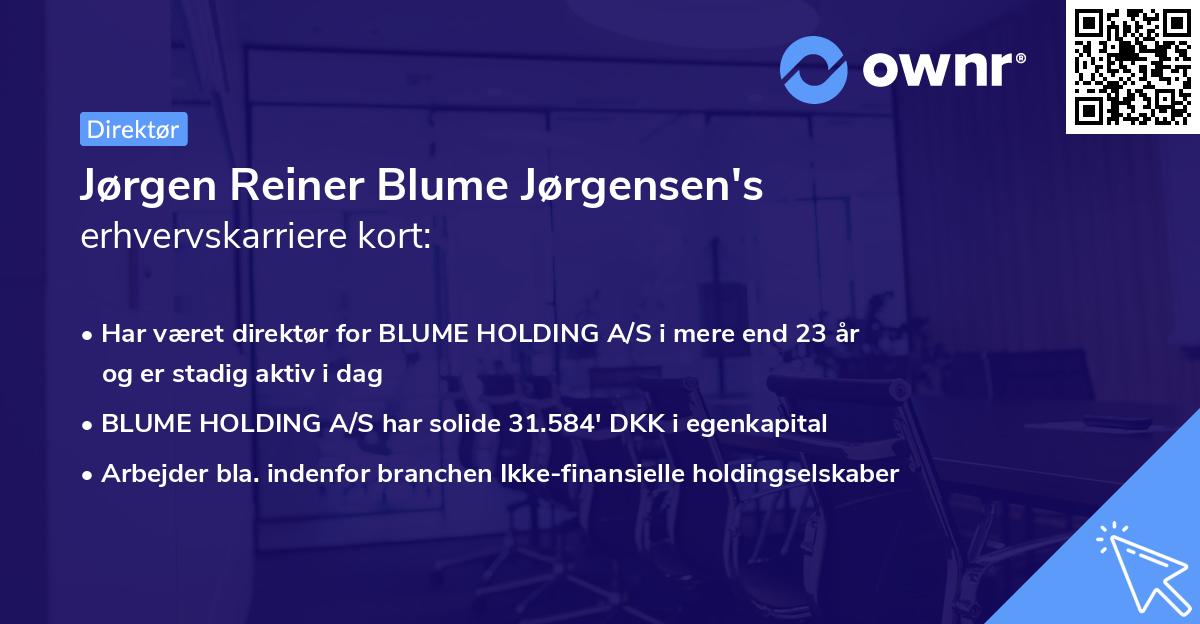 Jørgen Reiner Blume Jørgensen's erhvervskarriere kort