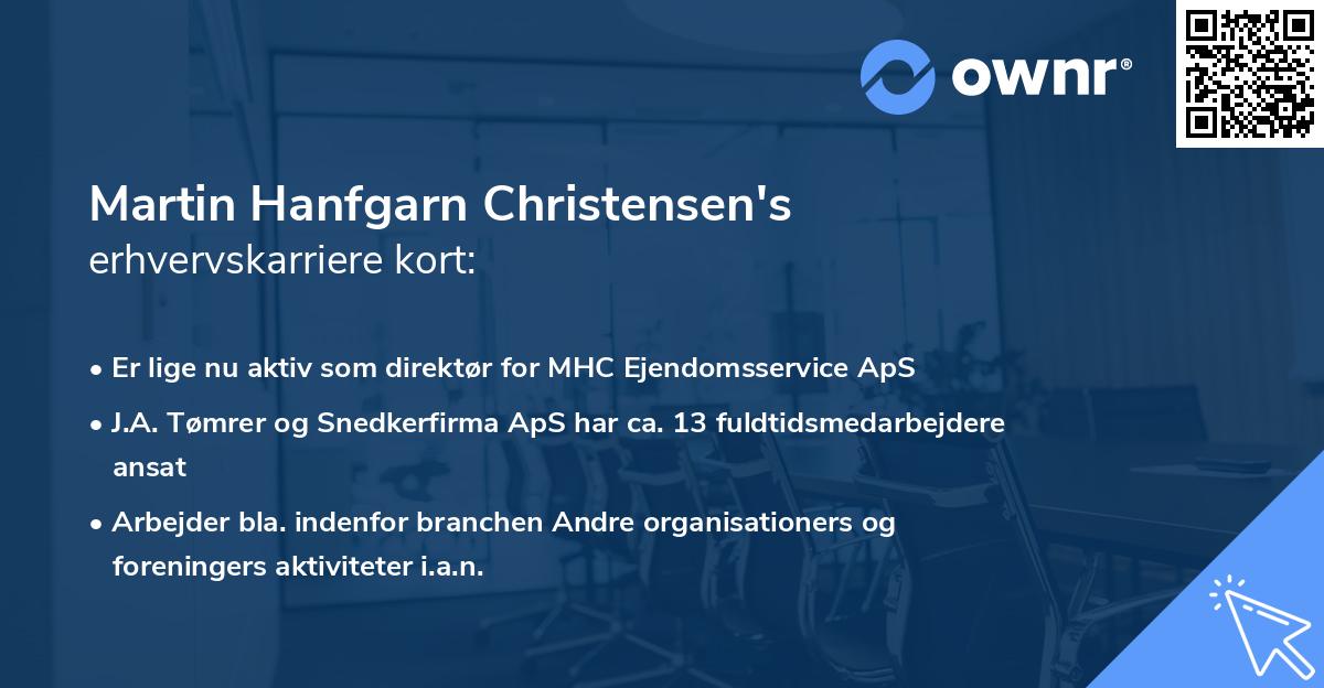 Martin Hanfgarn Christensen's erhvervskarriere kort