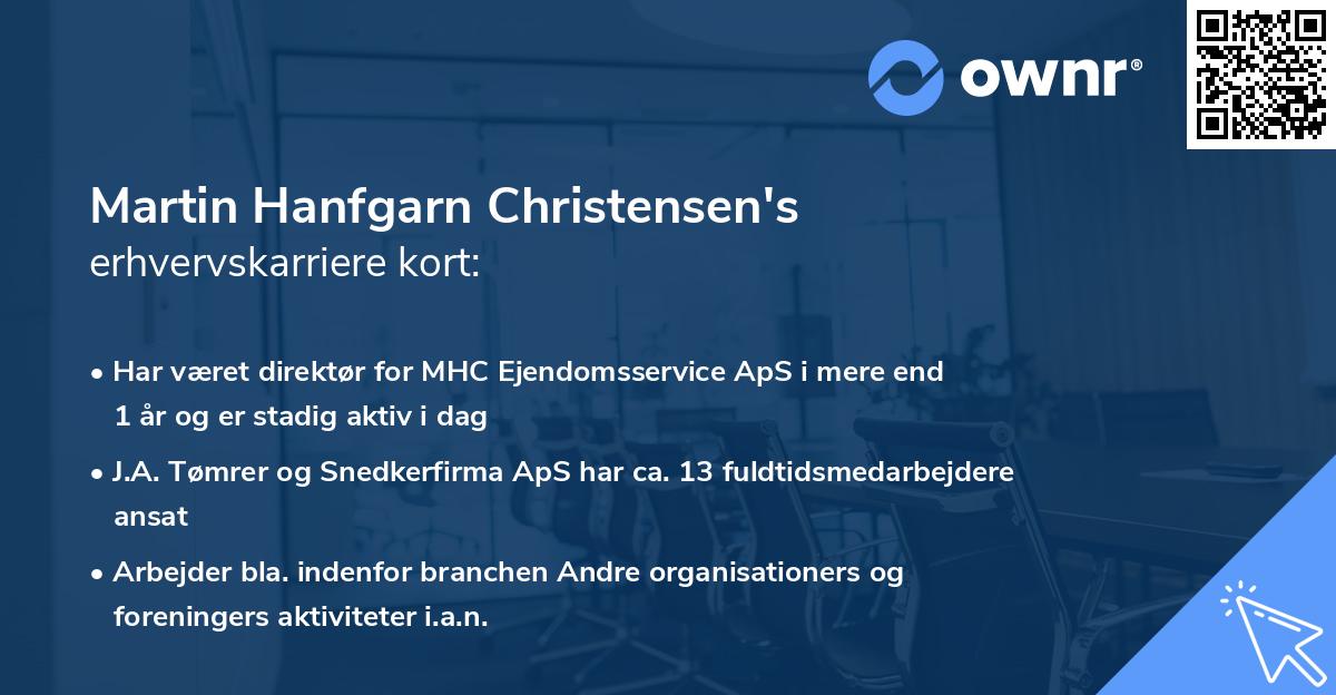 Martin Hanfgarn Christensen's erhvervskarriere kort