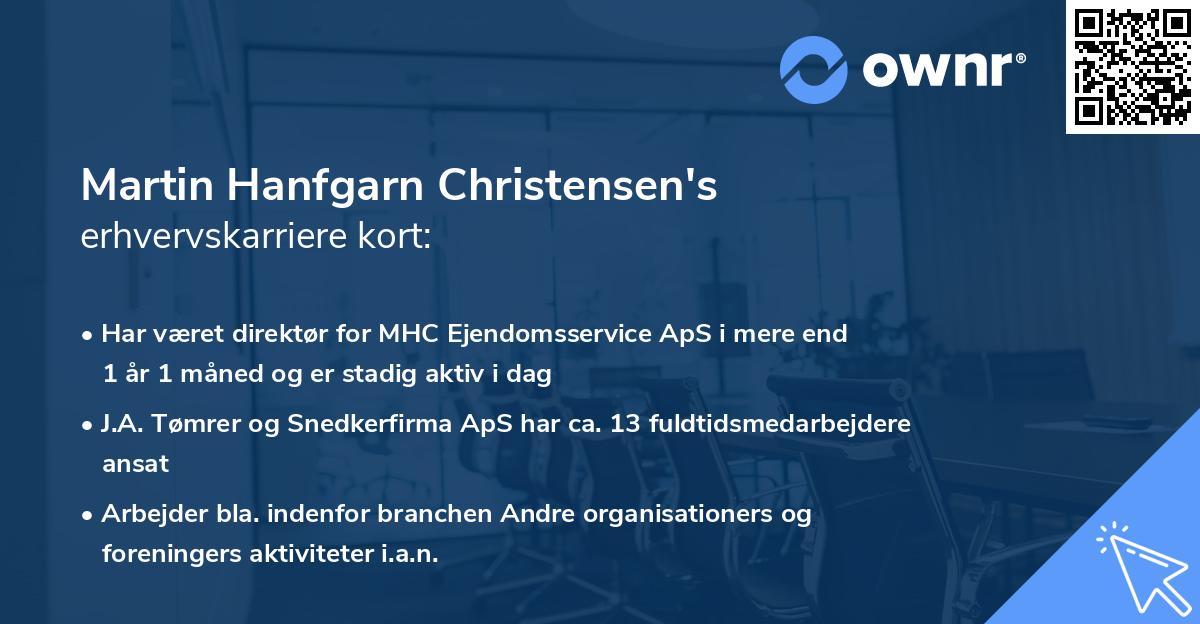 Martin Hanfgarn Christensen's erhvervskarriere kort