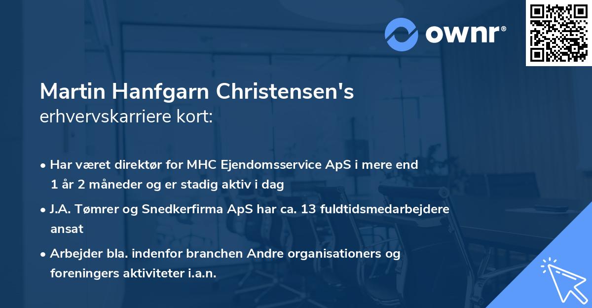 Martin Hanfgarn Christensen's erhvervskarriere kort