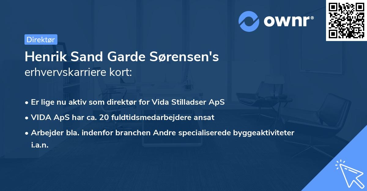 Henrik Sand Garde Sørensen's erhvervskarriere kort
