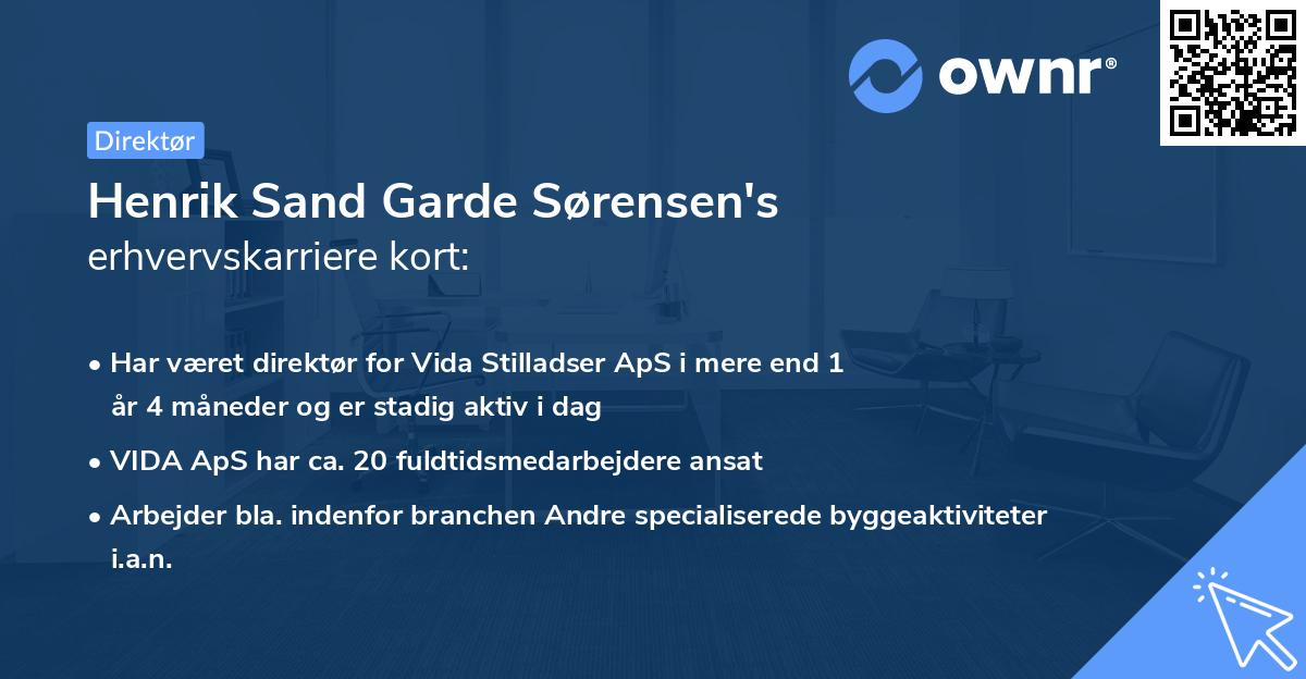 Henrik Sand Garde Sørensen's erhvervskarriere kort