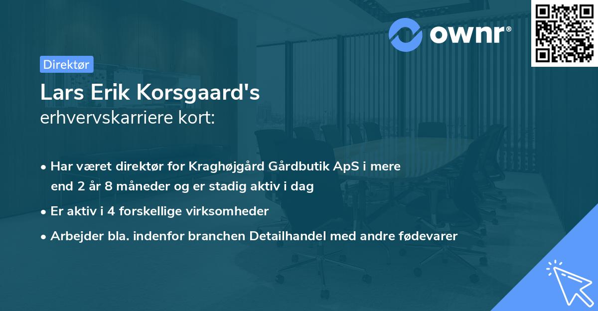 Lars Erik Korsgaard's erhvervskarriere kort