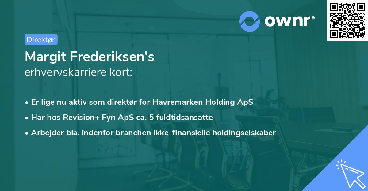 Margit Frederiksen's erhvervskarriere kort