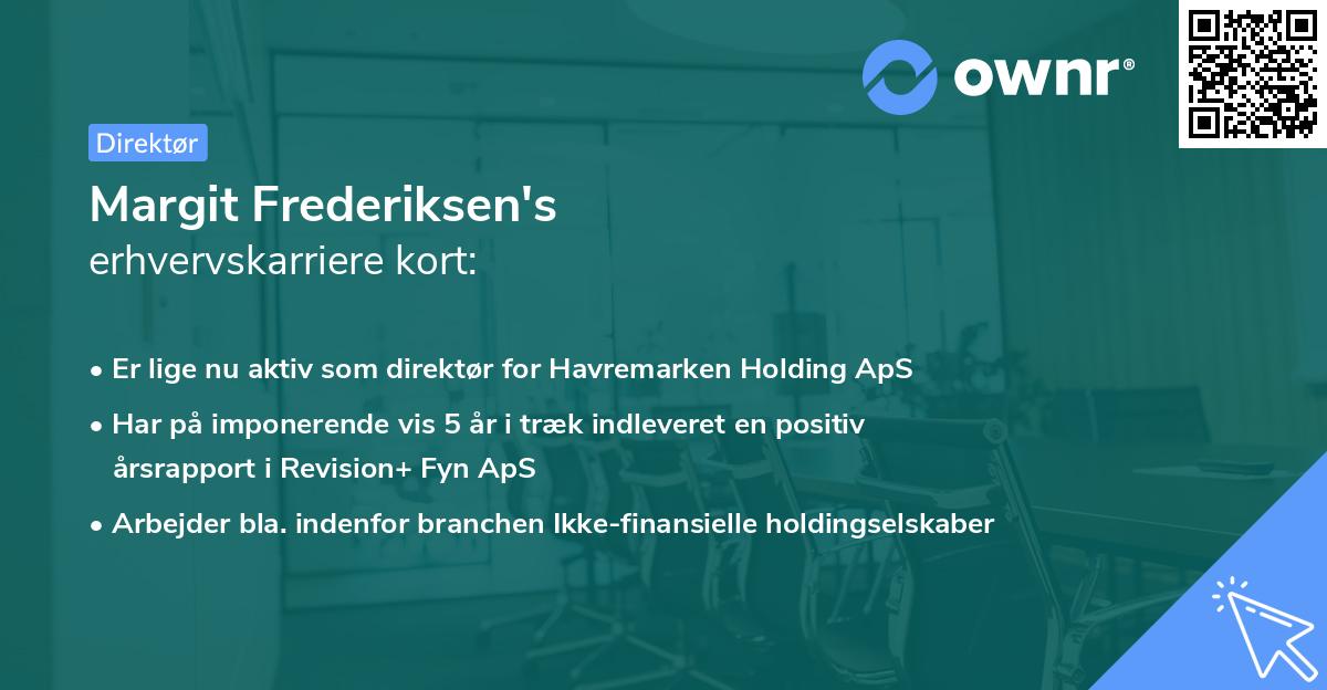 Margit Frederiksen's erhvervskarriere kort