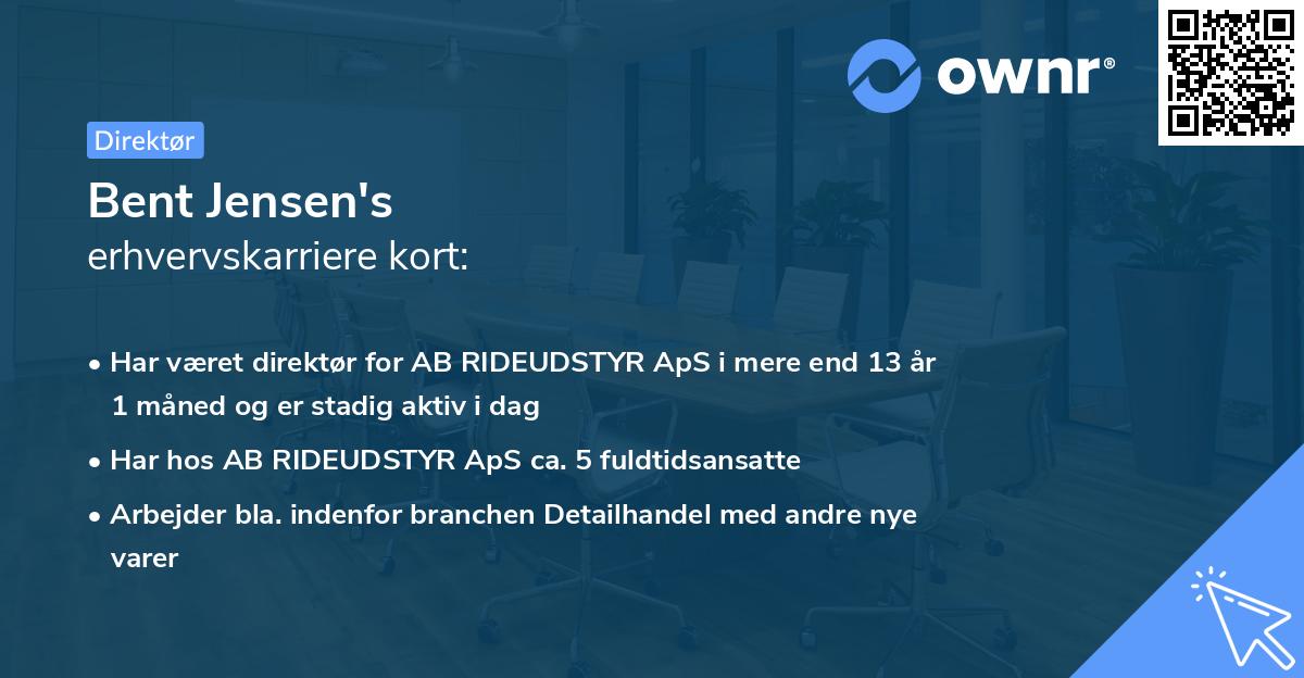 Bent Jensen's erhvervskarriere kort