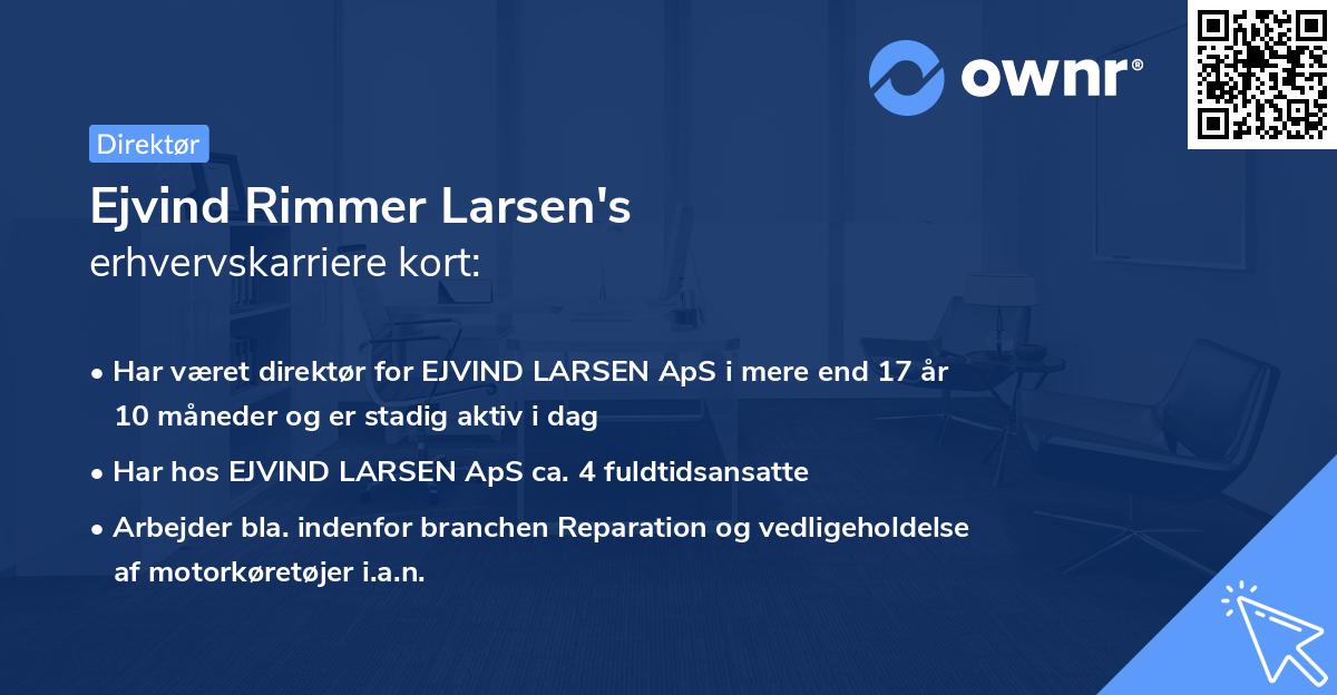 Ejvind Rimmer Larsen's erhvervskarriere kort