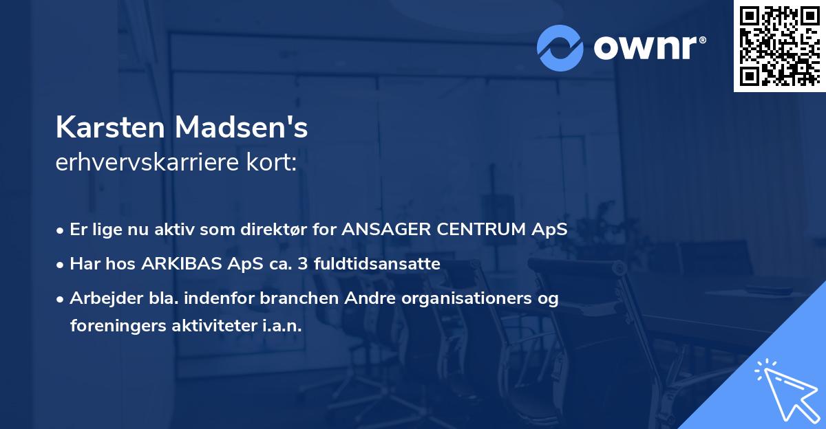 Karsten Madsen's erhvervskarriere kort