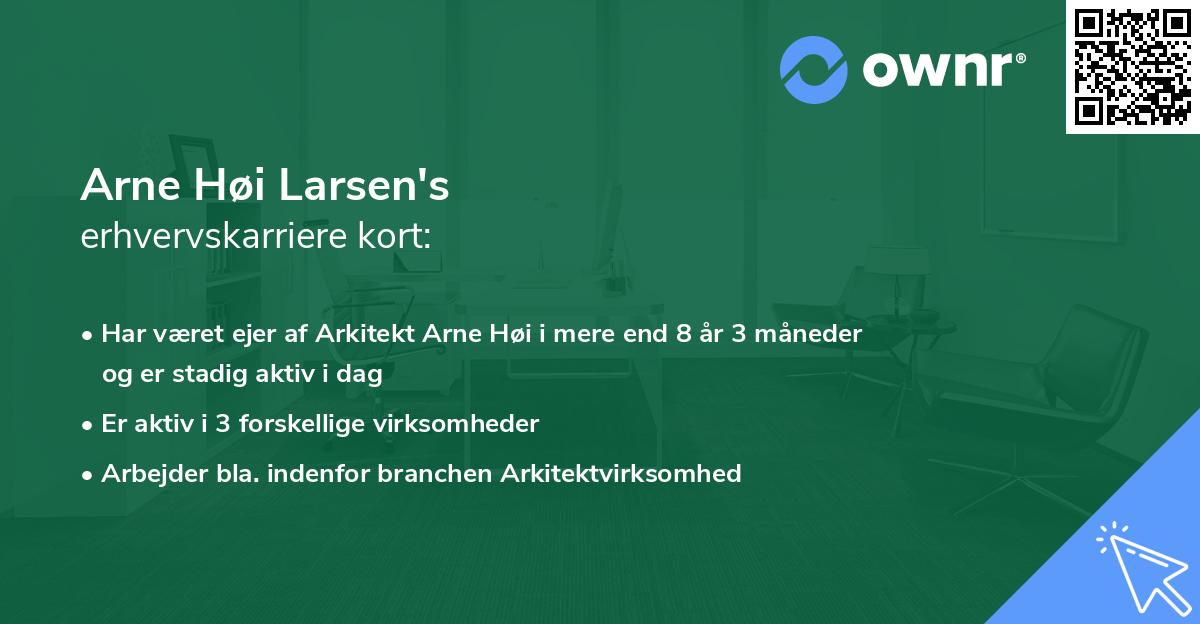 Arne Høi Larsen's erhvervskarriere kort