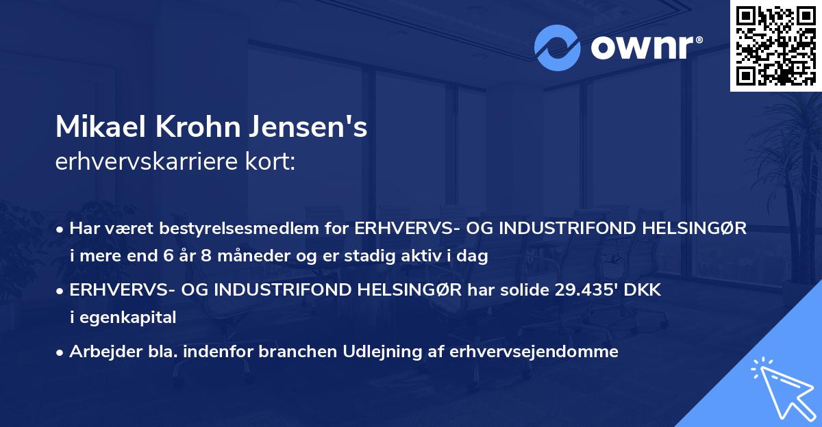 Mikael Krohn Jensen's erhvervskarriere kort