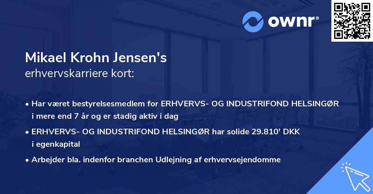 Mikael Krohn Jensen's erhvervskarriere kort