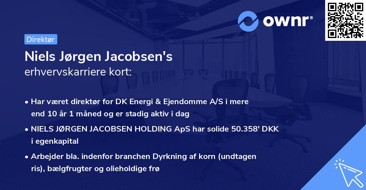 Niels Jørgen Jacobsen's erhvervskarriere kort