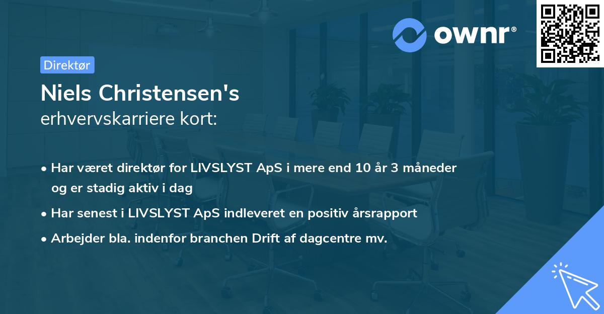 Niels Christensen's erhvervskarriere kort