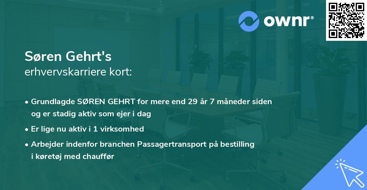 Søren Gehrt's erhvervskarriere kort