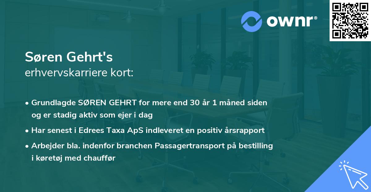 Søren Gehrt's erhvervskarriere kort