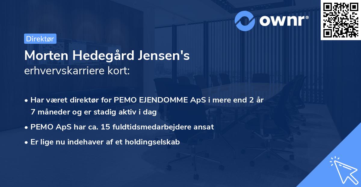 Morten Hedegård Jensen's erhvervskarriere kort