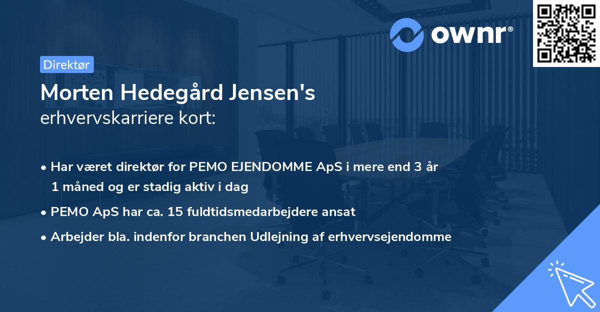 Morten Hedegård Jensen's erhvervskarriere kort