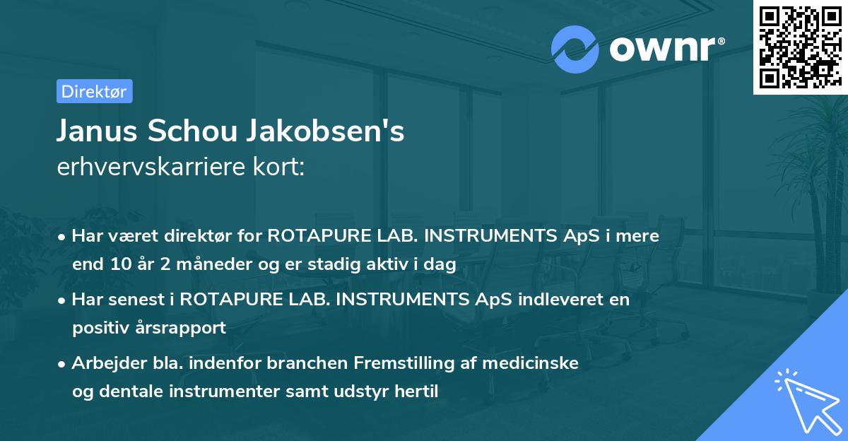 Janus Schou Jakobsen's erhvervskarriere kort