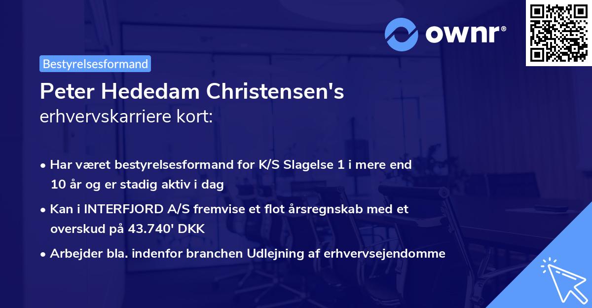 Peter Hededam Christensen's erhvervskarriere kort