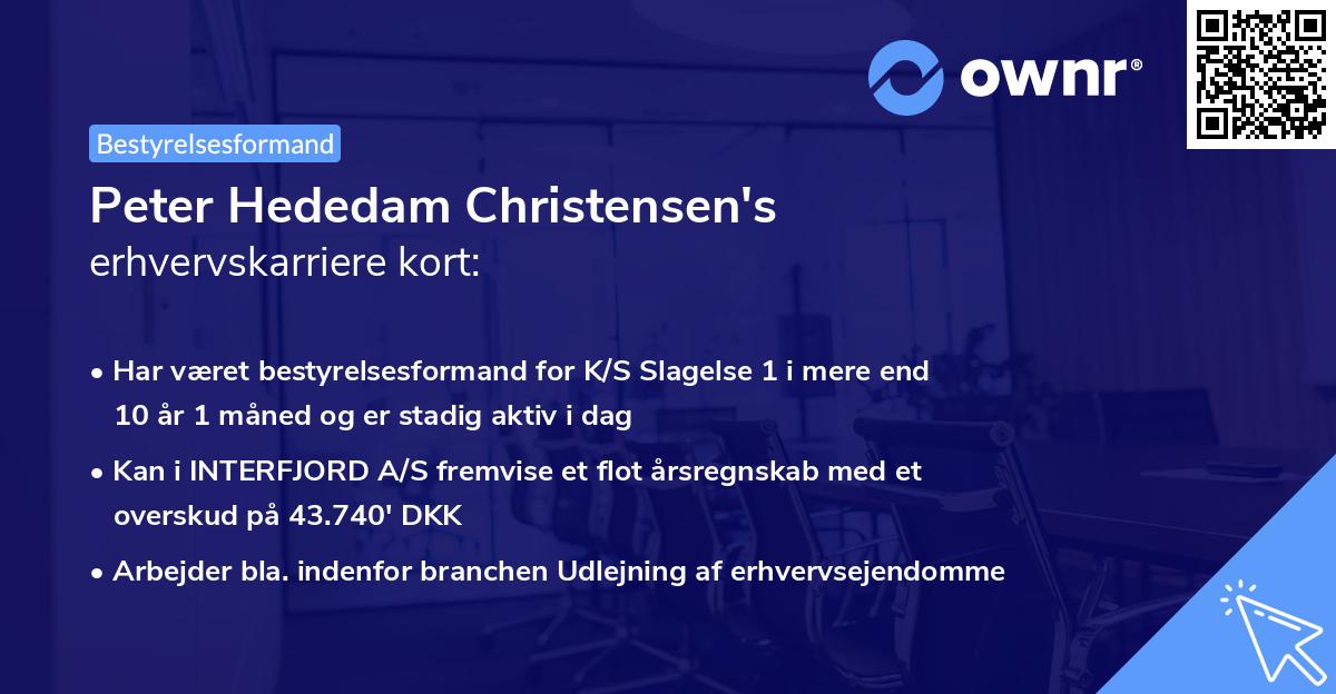 Peter Hededam Christensen's erhvervskarriere kort